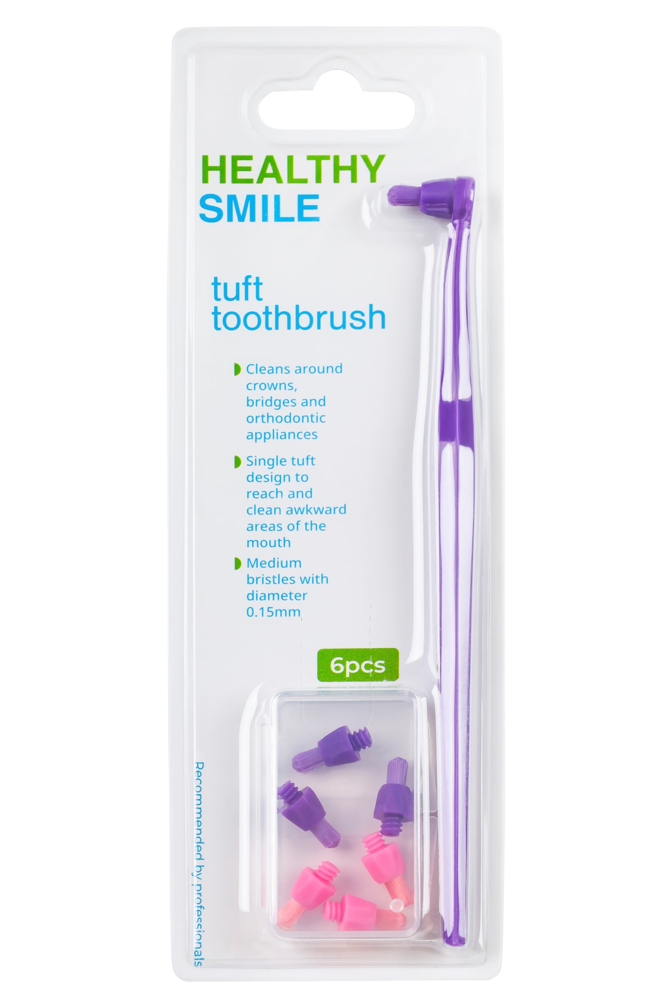 Healthy Smile Tuft монопучкова зубна щітка з додатковими насадками